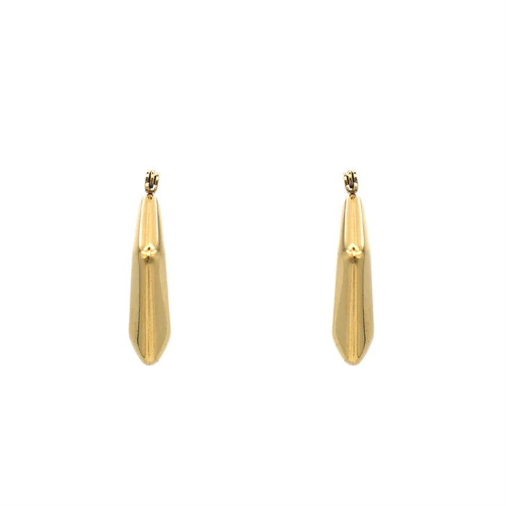 Gold Rhomboid Hoop Earrings